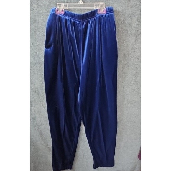 Vintage Blast Women's LG  3 Piece Velour Blue Track Suit Pockets Shoulder Pads - Picture 10 of 16